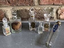 6 Antique Glass Scent Perfume Bottles + Original Stoppers Atkinsons Paris Ex Con picture
