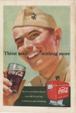 Vintage April 1951 Coca-Cola Print Ad Soldier 