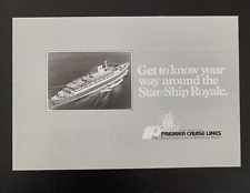 STAR/SHIP ROYALE Premier Cruise Lines 4 panel Brochure Deck Plans 1988 picture