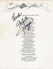 Merle Haggard Signed 8.5x11 Dinner Menu Autographed picture