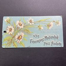 Antique 1900s Freemans Medicated Face Powder Victorian Trade Card Tag V3497 picture