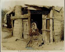 1963 Press Photo Elderly Gypsy Woman in Front of Her Hovel, Hungary - kfx33852 picture