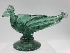 American Blown Glass Master Salt Whimsy Bird Aqua Pontil Mid 1800s South Jersey picture