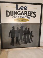 RARE - Lee Dungarees Jeans Vintage Collector Sign - Jeans Pants Denim Old Sign picture