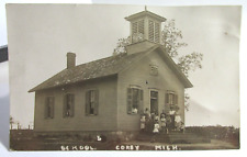 1908-1912 COREY MICHIGAN Mi., RPPC Real Photo Postcard Country School House picture