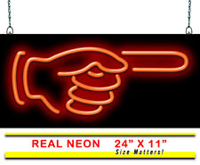 Right Pointing Hand Neon Sign | Jantec | 24