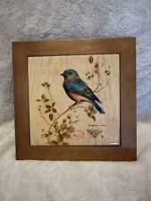 Chad Barrett  Ornithology Print  Robin Ceramic Tile  Inlaid Wood Work picture