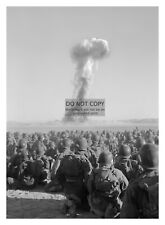 US SOLDIERS SUBJECTED TO ATOMIC NUCLEAR BOMB NEST MUSHROOM CLOUD 5X7 PHOTO picture