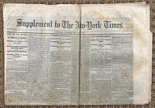RARE CIVIL WAR NEW YORK TIMES SUPPLEMENT NOV 21, 1863 LINCOLN at GETTYSBURG picture