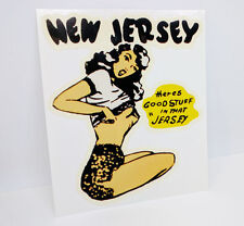 New Jersey Pinup Vintage Style Travel DECAL / Vinyl STICKER, Luggage Label picture