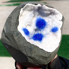 1.68LB Rare Moroccan blue magnesite and quartz crystal coexisting specimen picture