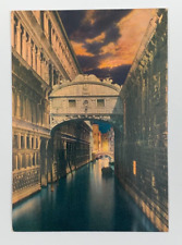 Venice at Night Sighs Bridge Italy Postcard Unposted picture