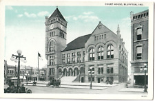 Court House street view-Bluffton, Indiana IN-antique unposted postcard picture