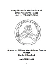 115 Page Army Advanced Military Mountaineer Course Winter Student Handout on CD picture
