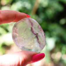 Rainbow Fluorite 1.9inch Palm Stone 44g Green Purple Clear Crystal picture