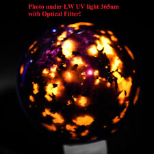 44mm Glowing under UV Yooperlite Syenite Crystal Sphere China + LW UV Flashlight picture