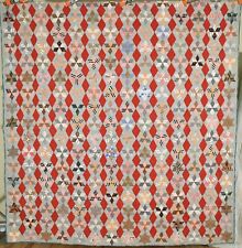 OUTSTANDING Vintage 1870's Stars & Diamonds Antique Quilt ~NICE SMALL SCALE picture