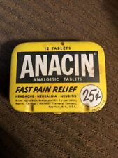 Vintage Anacin Metal Tin Small Purse Pocket Size Health & Pharmacy Advertising picture