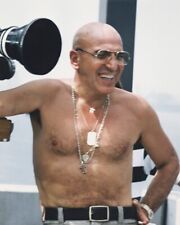 Kojak Telly Savalas Beefcake Pose Smiling On Set 1974 8x10 real photo picture