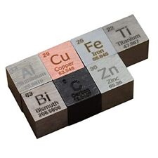 Element Cube Set 10mm Density Cubes Copper Carbon Iron Zinc Titanium Aluminiu... picture