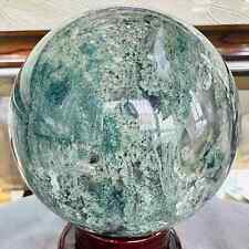 Natural Geode Aquatic Plant Water Grass Moss Agate Crystal Sphere Reiki 1603G picture