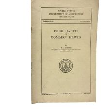 Vtg 1935 Booklet Dept Of Agriculture Circular 370 Eating Habits Of Common Hawks picture