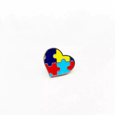 Autism Awareness Puzzle Heart Enamel Pin FREE USA SHIPPING SHIPS FROM USA picture