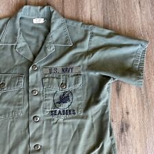 US NAVY SEABEES MANS UTILITY SHORT SLEEVE SHIRT Size 16.5 X 36 Militaria Surplus picture