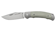 Viper Twin Folding Knife Green Canvas Micarta/Titanium Handle M390 Plain V6002CG picture