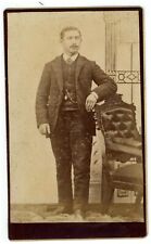 Antique CDV Circa 1870'S Handsome Man With Moustache Appelqurst Middletown, CT picture
