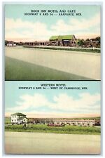 c1930's Rock Inn Motel Cafe Arapahoe NE And Western Motel Cambridge NE Postcard picture