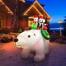8FT Christmas Inflatable Snowman Polar Bear Penguin Familly Outdoor Yard Decro picture