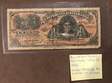 1906-08 Nicaragua 1 peso “Scarce “Banknote  Pick #35-Waterlow & Layton,London picture