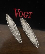 Vintage VOGT solid Sterling Silver Headstall cheek CONCHOS for Bridle Belt picture