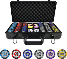Clay Poker Chips, 300PCS 14 Gram Poker Chip Set with K-Type Shock Resistant Poke picture