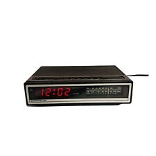 Vintage SPARTUS Woodgrain His Red Dual Digital Alarm Clock Retro 0107 works picture