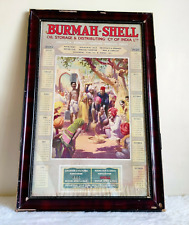 Vintage Snake Charmer Village Burmah Shell Oil Advertising Calendar Print PR169 picture