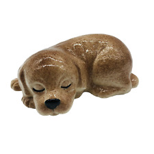 Vintage Puppy Dog Figurine Ceramic Labrador Retriever Sleeping Art Pottery picture
