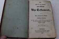 1857 German Bible New Testament 680 pgs. Leather Bound Given to K. Pedersen 1858 picture