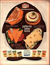 1964 Kraft Cheesewiches Vintage Print Ad 1960s Perfect for leten menu c1 picture