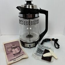 Vintage Proctor Silex Percolator 12 Cup Glass Coffee Maker Black - Tested/Works picture