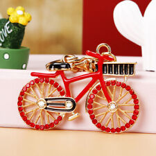 2PC Rhinestones Inlaid Bicycle Metal Key Chain Car Keychain Fashion Pendant picture