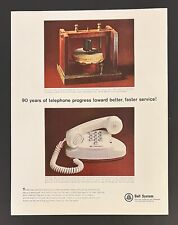 Bell Telephone 1965 Life Print Add 10.5X13.5 White Push Button Telephone picture