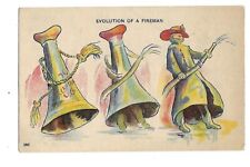 postcard comic evolution of fireman 1910's picture