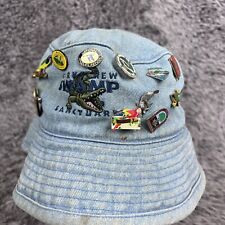 Vintage Environmental Pins 1980s 1990s Lot of 11 With Free Denim Bucket Hat picture