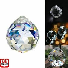 K9 FENG SHUI HANGING CRYSTAL BALL Clear Faceted Sphere Sun Catcher Rainbow Prism picture