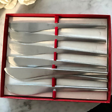 Vintage Danish Modern 7 Eastern Airlines Satin Stainless Knives picture