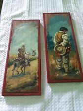  Ranchero mexican folk art painting/ signed RR Pereda  picture