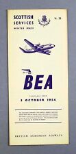 BEA BRITISH EUROPEAN AIRWAYS SCOTTISH SERVICES TIMETABLE WINTER 1954/55 SC23 picture
