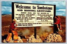 Welcome To Tombstone & Boothill Graveyard Roadsign AZ Postcard L12 picture